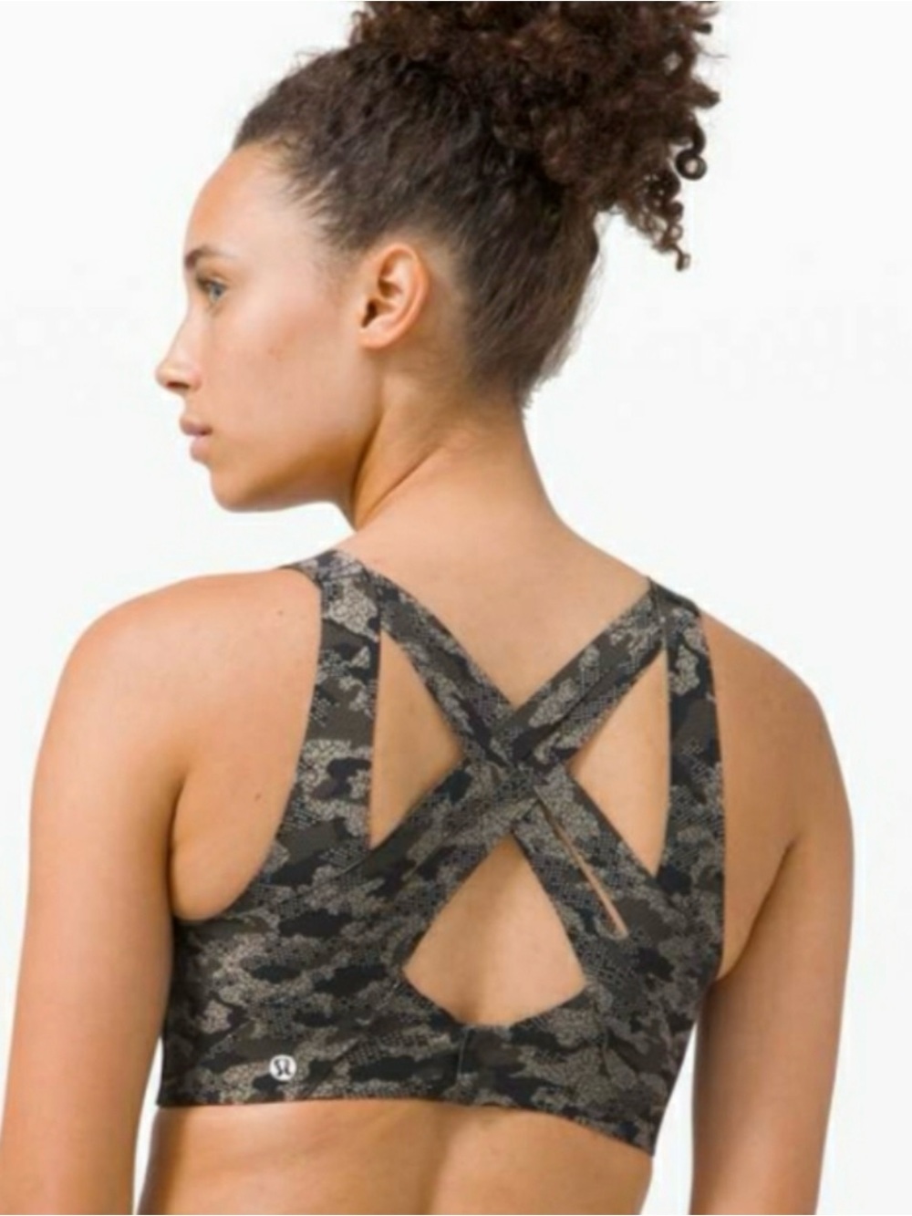 lululemon athletica Black Camo Crisscross-Back Sports Bra
